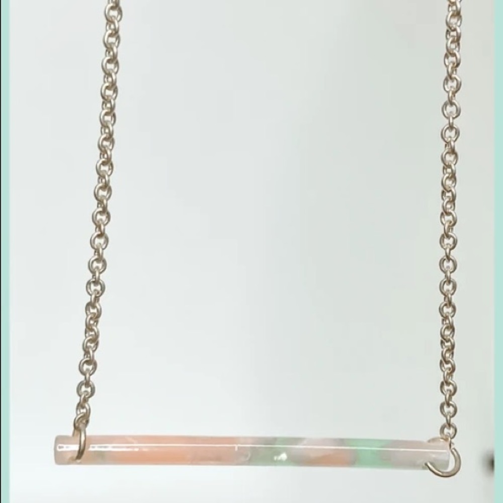 Resin Bar Pendant Necklace